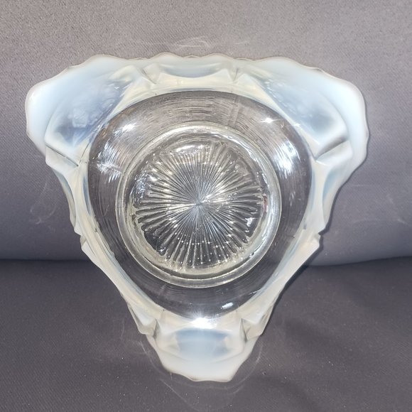 Vintage Clear Opalescent Triangular Candy Dish - Picture 2 of 5